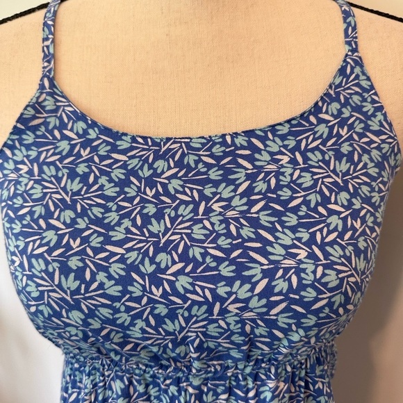 Old Navy Blue Floral  Print Midi Summer Dress Youth Womens S/XS 14 EUC - Picture 2 of 6